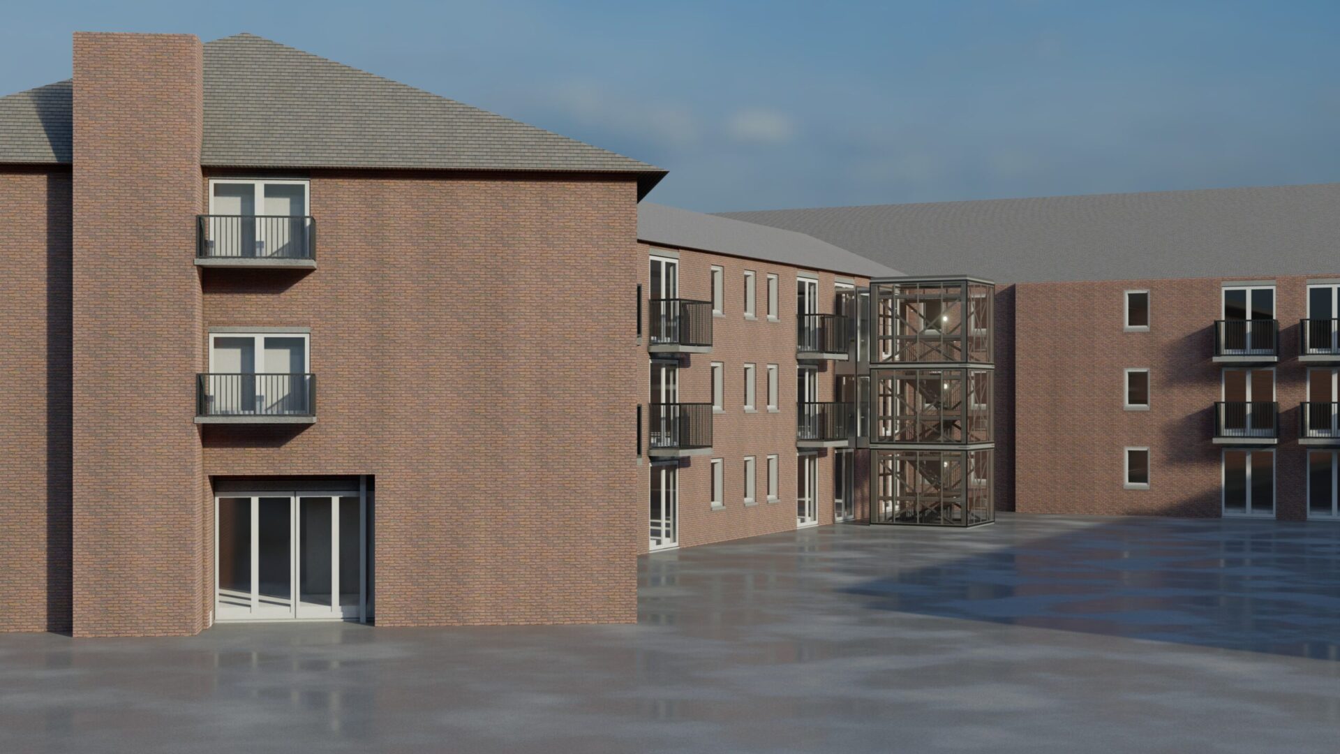 A 3d rendering of an apartment building.