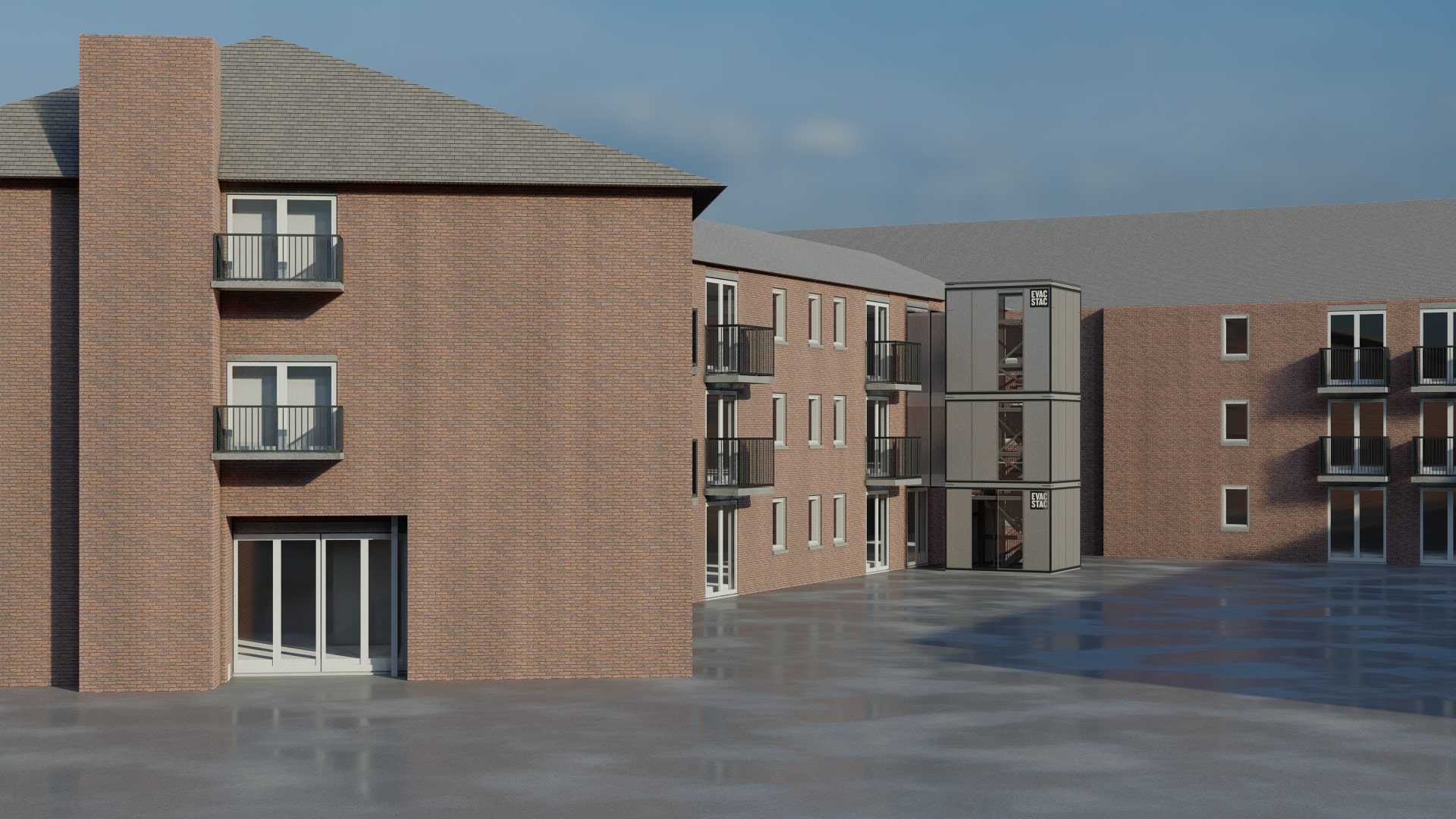 A 3d rendering of an apartment building.